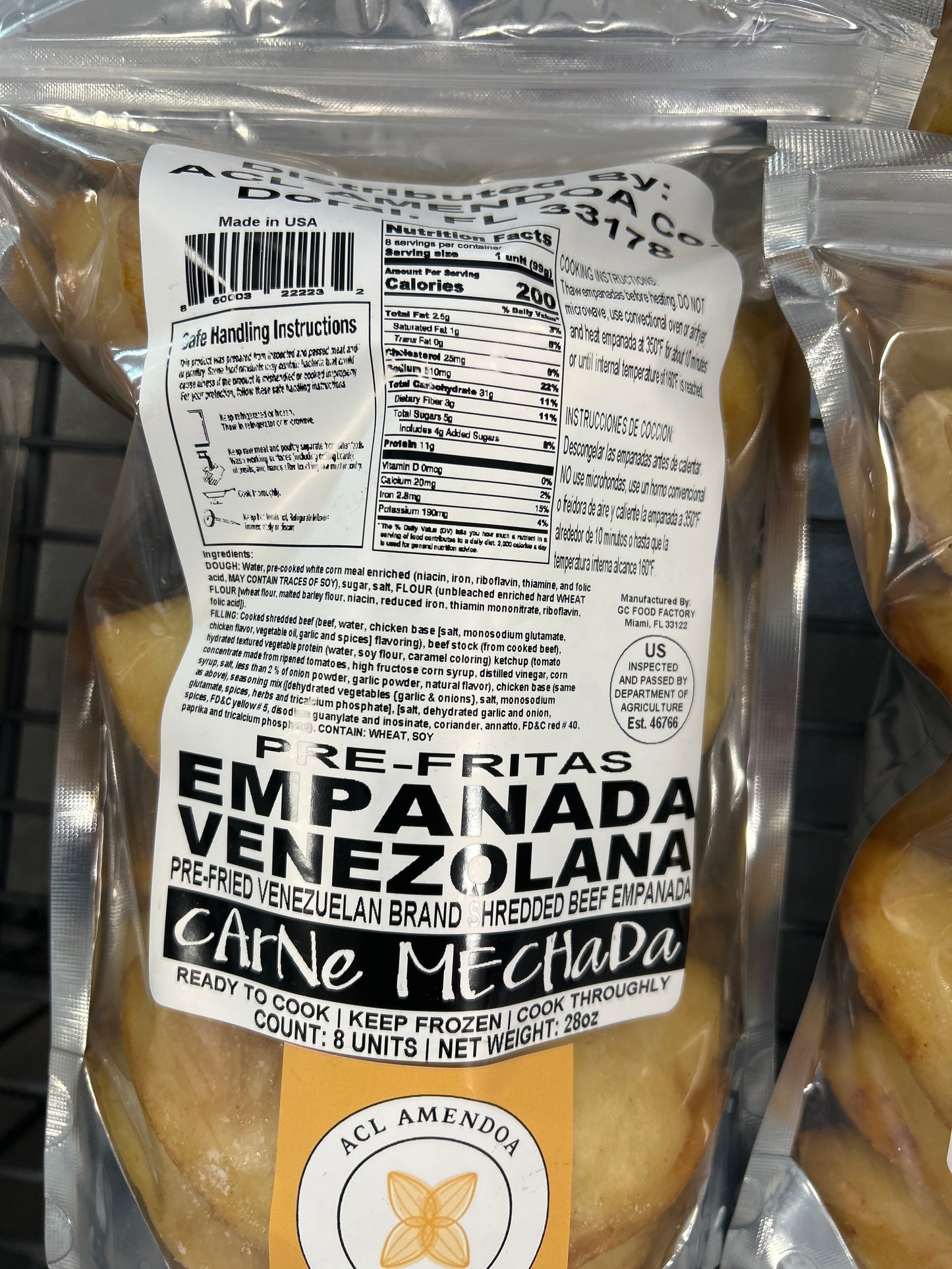 ACL Amendoa Empanada Carne Mechada 8 units